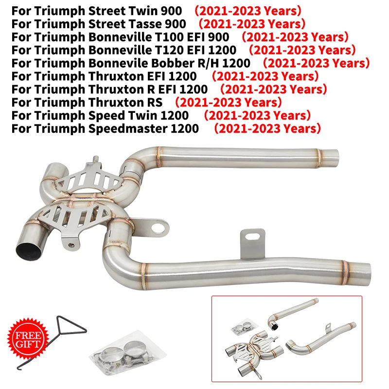 Slip On Motorcycle Sump Link Pipe pre Triumph Street Speed ​​Twin 900 Bonneville Bobber Thruxton R Speedmaster T100 T120 1200