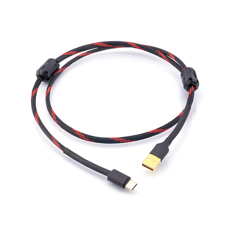 Sliver pokovovaný HIFI USB Typ C Lightning Cable USB A to C AUDIO Dátový kábel 5n DAC PC Mobile