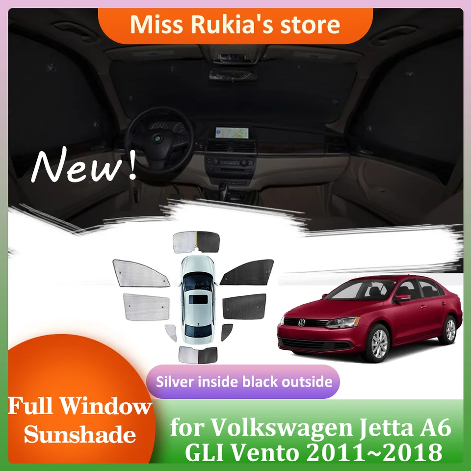 Slnečné auto pre Volkswagen Vw Jetta A6 Gli Vento 2011 ~ 2018 Strešné okná Sun Visor Curtain Curtain Strešné krytiny