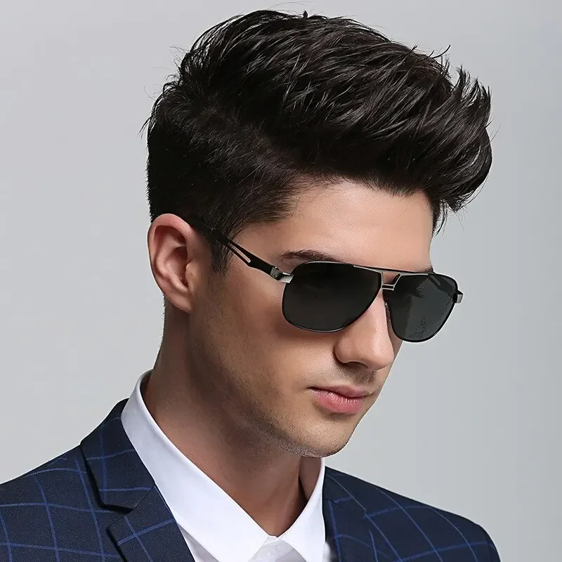 Slnečné okuliare pre mužov Aviator Polarizovaný UV ochrana Vojenský štýl kovové zrkadlo Slnko okuliare