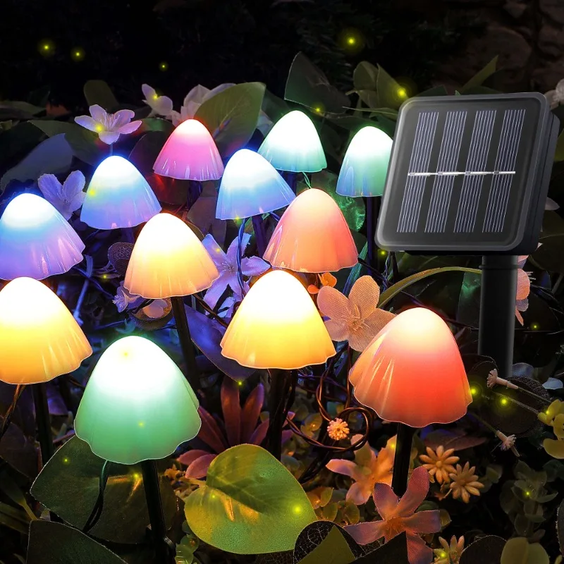 Slnečné svetlá šnúrky huby trávniky rozprávkové svetlá LED solárne žiarovky vonkajšie pre záhradnú terasu terasa dráha krajina dekorácie lampy