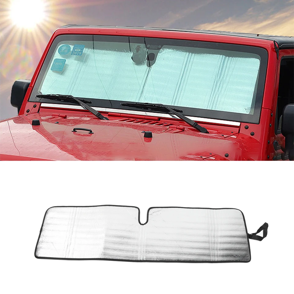 Slnečný slnečný automobil predné čelné sklo pre Jeep Wrangler TJ JK JKU 1997-2017 Visorové okno Slnko Solárne UV lúče ochranné príslušenstvo