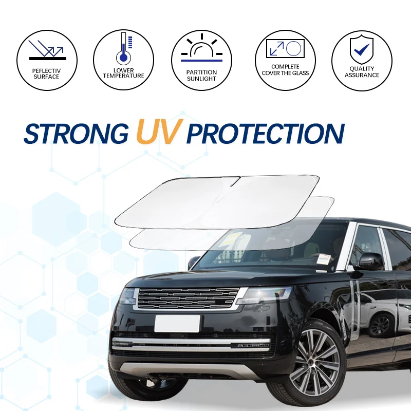 Slnečný tieň čelného skla pre Land Rover Range Rover L405 L322 L460 P400E Sunshade Sun Protector Protector Skladacie bloky UV lúče