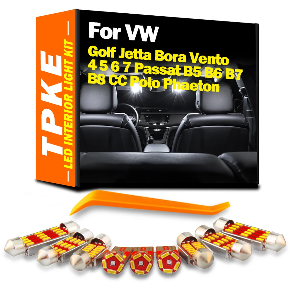 Slnká lampa LED interiérová mapa Dome Light Kit pre VW Golf Jetta Bora Vento 4 5 6 7 Passat B5 B6 B7 B8 CC Polo Phaeton CAR žiarovky