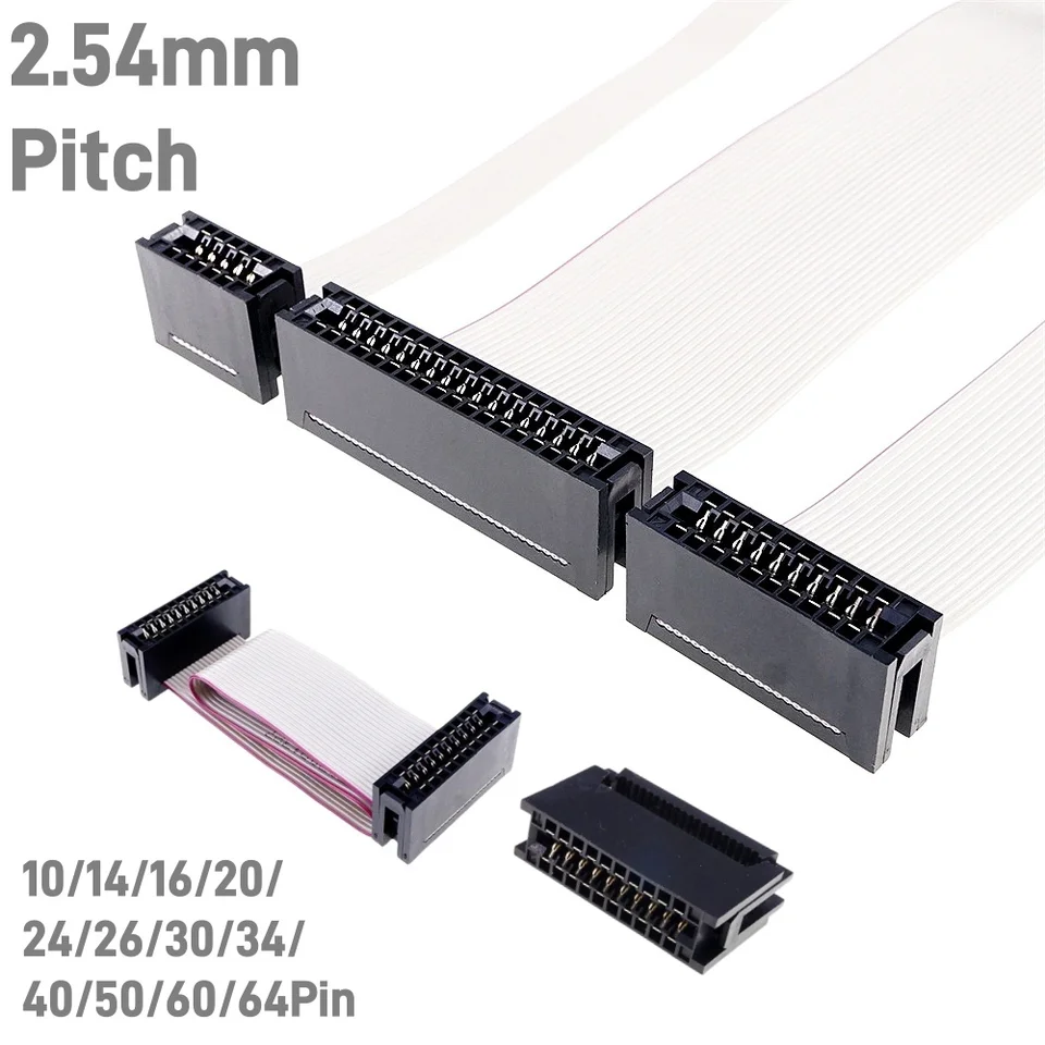 Slot konektorov typu IDC Typ karty 2,54 mm rozstup 10 14 16 20 24 26 30 34 40 50 60 64 PIN PIC PCB s plochým káblom 20 cm 1,27 mm