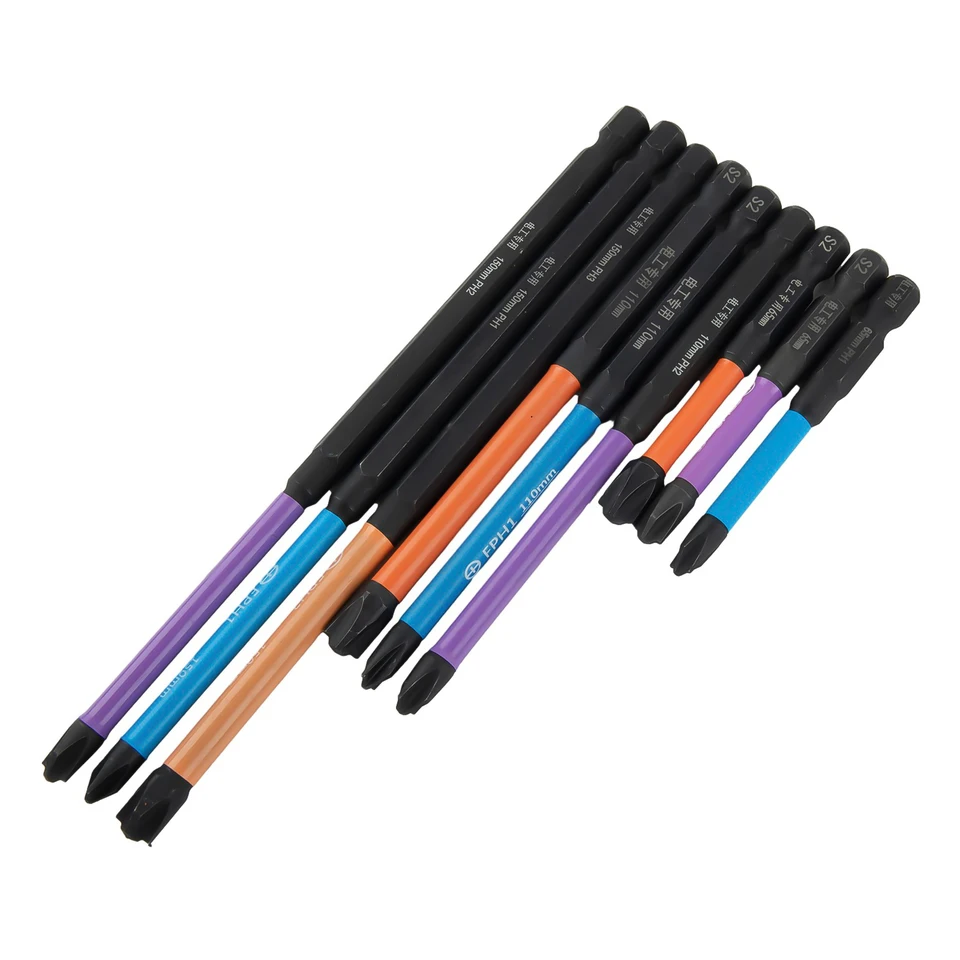 Slotted Cross Screwdriver Špeciálny 65-150 mm 9x 9pcs Set HRC63 Tvrdosť Rust Proof pre elektrotechnik FPH1 FPH2 FPH3