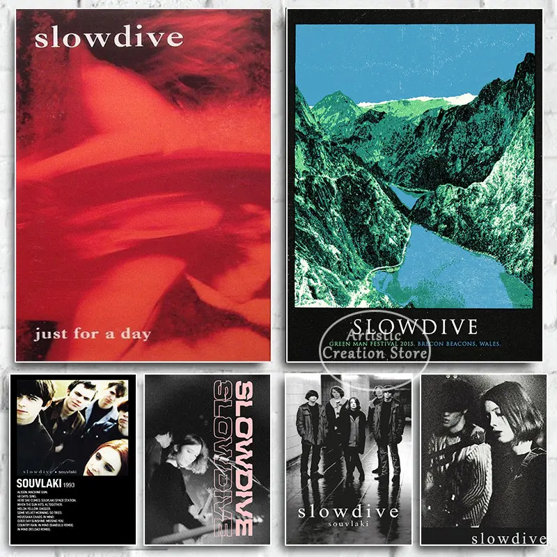 Slowdive Souvlaki plagát Vintage rocková skupina hudba Art Modern Wall tlač maľba spálne