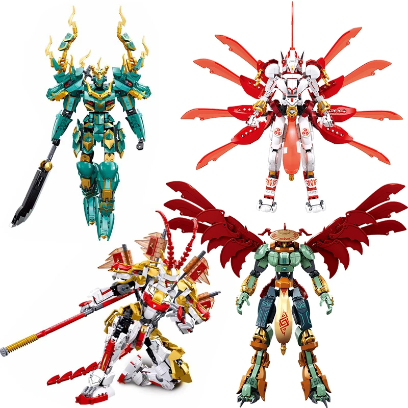 Sluban Black Myth Story Model mecha nesmrteľná cesta robotov Západná postava Sun Wukong God Build Block Block Boy Friend