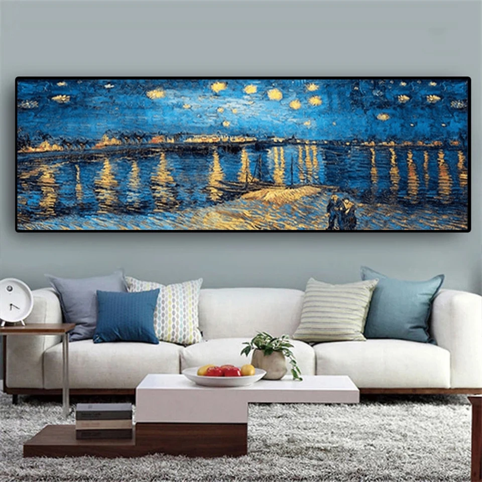Slávna maľba hviezdna noc od van Gogh plagát výtlačky Prírodná krajina plátno maľba nástenné umenie pre obývaciu izbu domov