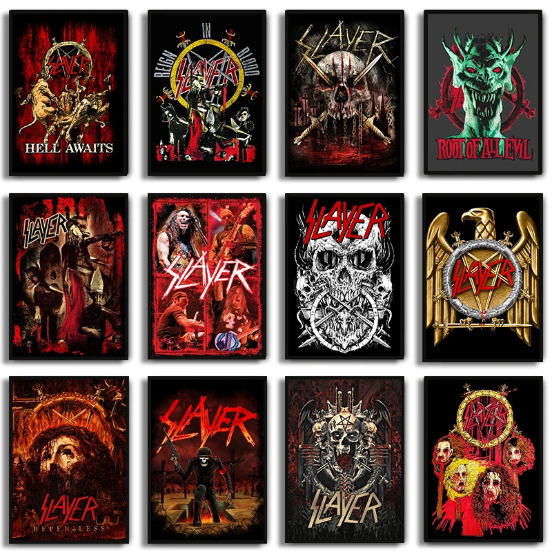 Slávne heavy metalová rocková skupina S-Slayer Album plagát Print Canvas maľba hudba nástenné umenie pre fanúšikov obývacia izba domáca dekorácia