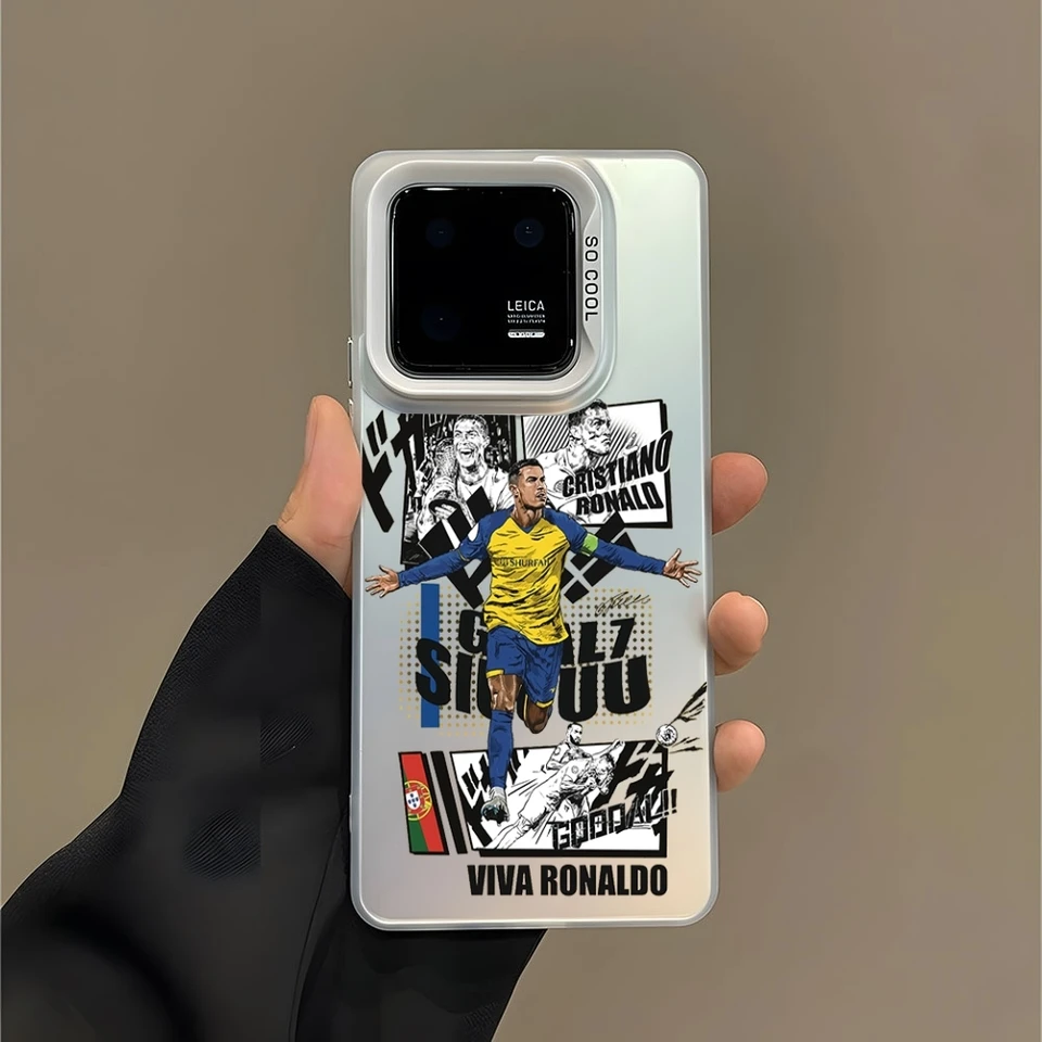 Slávny futbal pre CR7 NJR telefónny puzdro Laser Matte Hard pre Samsung S 22 23 24 Poznámka 20 Ultra Plus Pro Fe Black White Cool Cover Cool