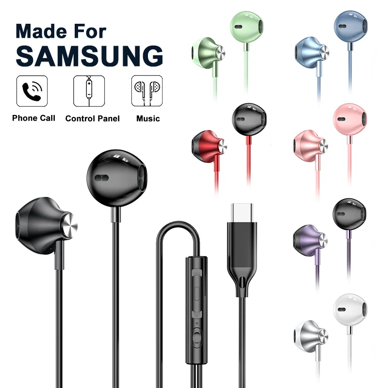 Slúchadlá USB typu C Hifi bass stereo zväzok Hudba