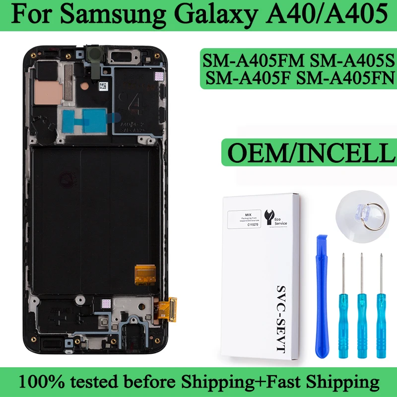 SM-A405F A405FN A405FM A405S Premium LCD pre Samsung Galaxy A40 Display Display Display Screen Digitator Panel Panel Panel Screybar