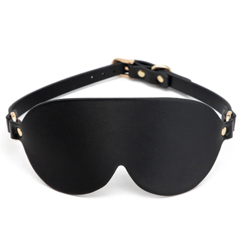 SM Love Ress Black Blackout Eye Mask Vysoko kvalitné pu kože kožené milostné očné masky dráždivé flirtovanie dospelých sexuálnych hračiek Pár sex