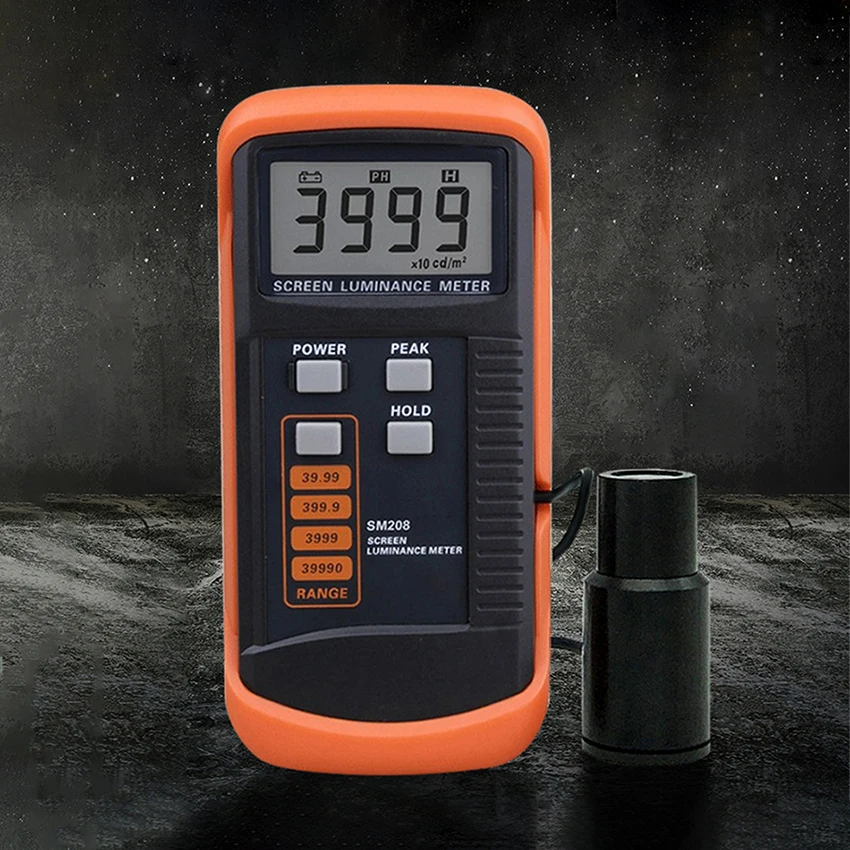 SM208 Obrazovka Luminance Meter Screen Tester Tester Fluorescenčný prevodový test TV TV Tester 9V 0,01 ～ 39990cd/m2
