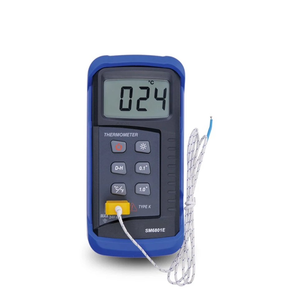 SM6801E Digitálny teplomer -50 ℃ ~ 1300 ℃ LCD K -Termočlánok Termočlánok Termočlánok s vysokým teplotným testerom 0,1 ℃ rýchleho kontaktného teploty merač teploty