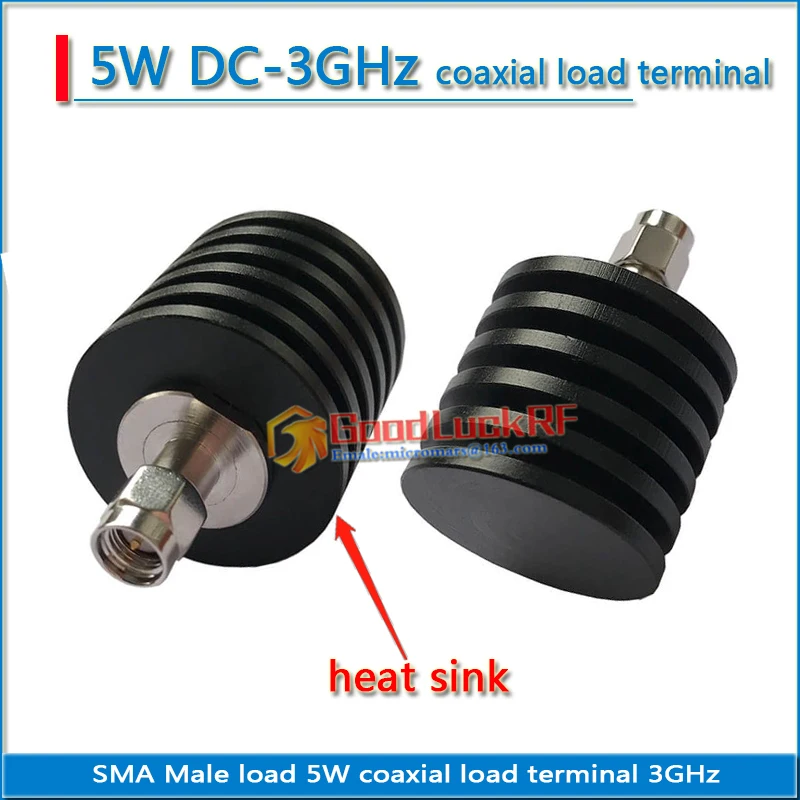 SMA Mužský zaťaženie vysokokvalidne 5W koaxiálne ukončené figuríny D) DC-3GHz DC-6GHZ s chladičom s nízkou stojacou vlnou 50 Ohm SMA-JR-5W