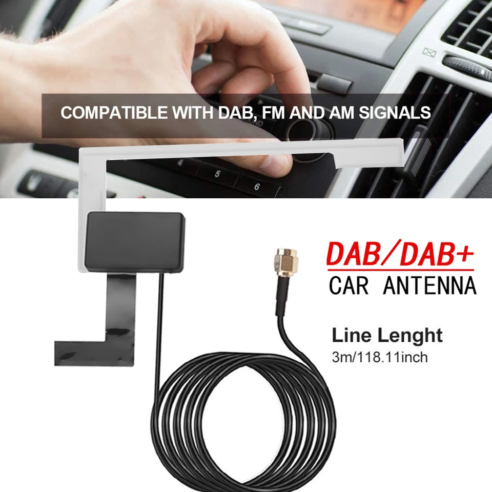 SMA/SMB zástrčka DAB/DAB+ EXPLACE ZARIADENIA RÁDIO RÁDIO AURIAL AERIÁLNE ANTENNA ZOBRAZENIE ZOBRAZENIA SIGNATION pre priekopník Kenwood JVC Sony
