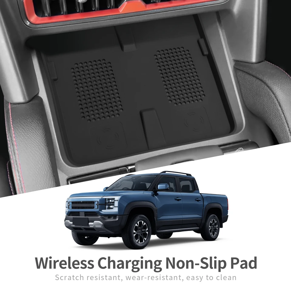 Smabee pre BYD Shark Car Anti-Slip Pad Silikone Center Console Wireless Interiérové ​​príslušenstvo Čierne