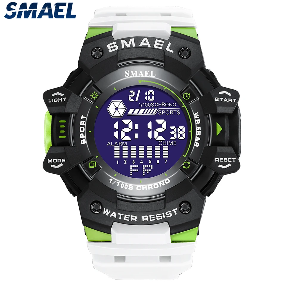 Smael 8050 Digital Large Dial Personalizovaný trend Šport Multifunkčný žiarivý 50 metrov vodotesné hodinky mužov
