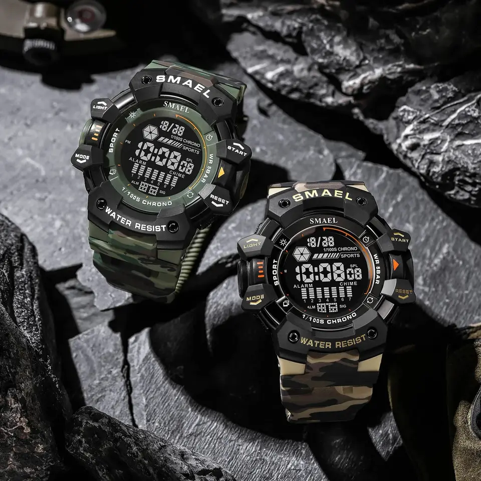 Smael Original Factory Classic Camouflage Color Digital Wristwatch Pánske hodinky 8050MC
