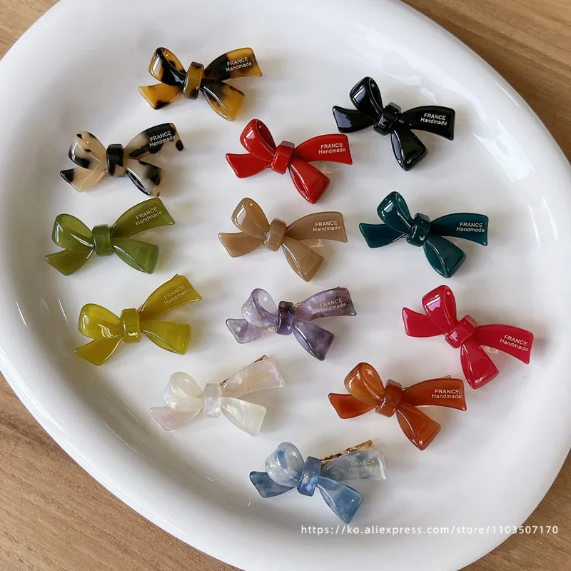 Small Mermaid Bow remienok Broken Vlasy Clip ~ Kórejské Francúzsko Gold Label Duck Burned Clip s bočnou sponou a klipom Bang