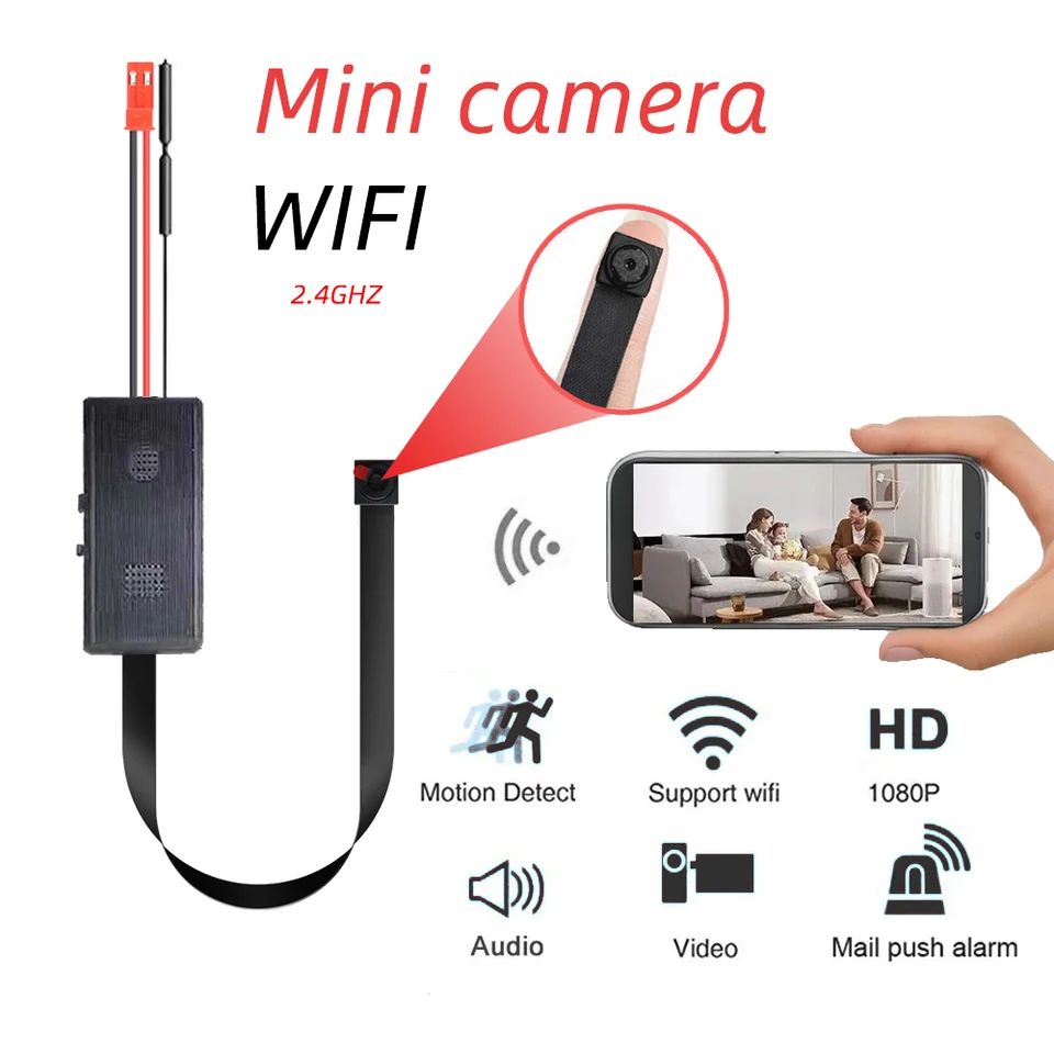 Small WiFi Camera 1080p High-Definition Support App Router 2.4GHz Diaľkové pripojenie AP zachytenie pohybu Interidá