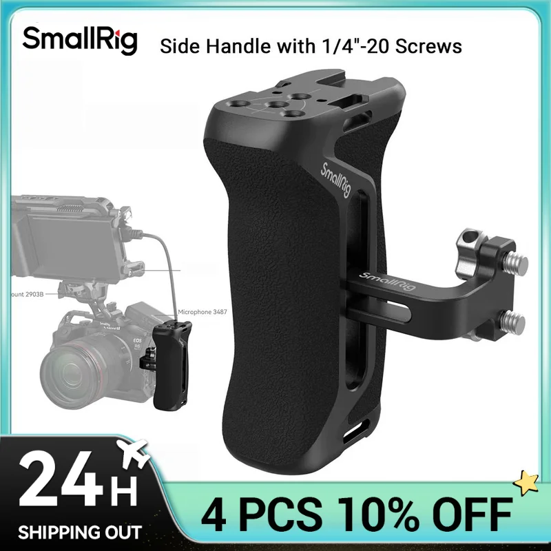 SmallRig DSLR Camera Ručná ruka Hliníková univerzálna bočná rukoväť s montážnymi otvormi a studenou obuvou pre možnosti pre domácich majstrov mikrofónu 4015