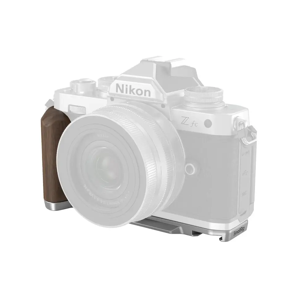 Smallrig pre Nikon Z FC Cage Accessories Drevená rukoväť tvaru L S ARCA-SWISS RÝCHLE UKLADNÝ PLATKA Čierna/strieborná