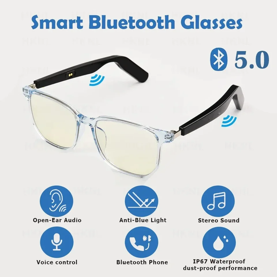 SMART 3D proti modrým hlasovým ovládaním hlasových okuliarov bezdrôtových slnečných okuliarov Bluetooth Handsfree Calling TWS Hudba športové vodotesné okuliare