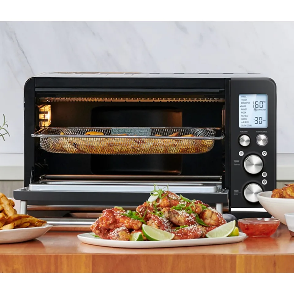 Smart Air Fryer Pec, Convetion Pulttop rúra, Kombinácia hriankovaču Fryer Hrianka, čierna hľuzovka