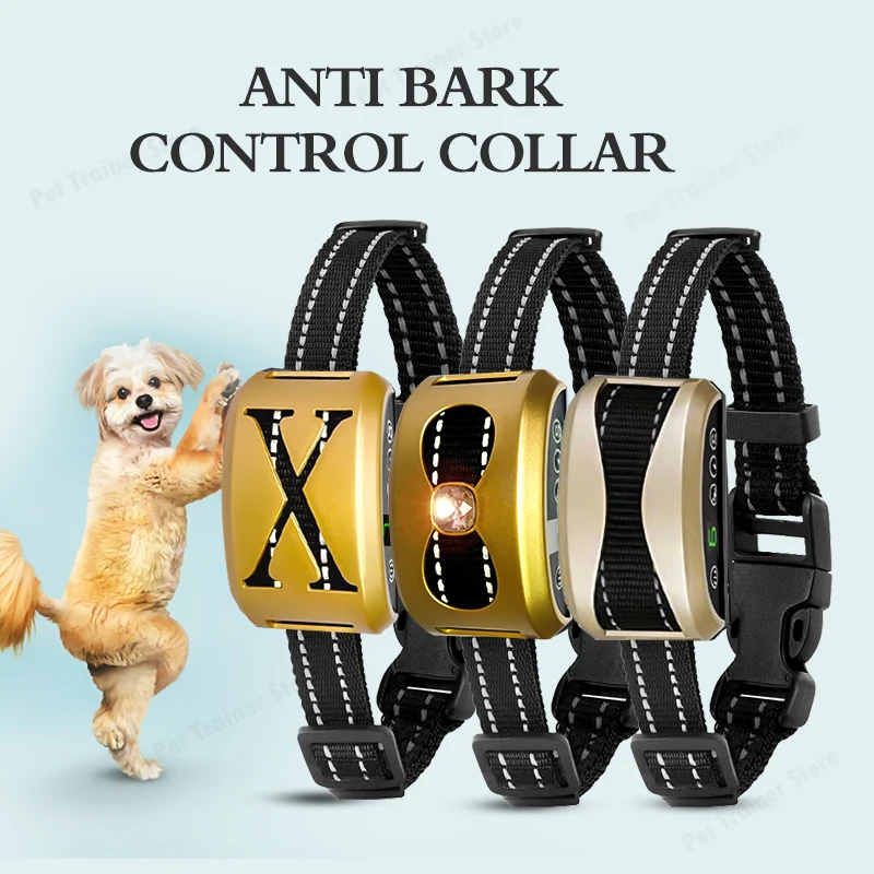 Smart Automatic Anti Barking Dog Collar HD Digitálny displej IP7 nepremokavý golier pre psov nabíjateľnú kôru zátk