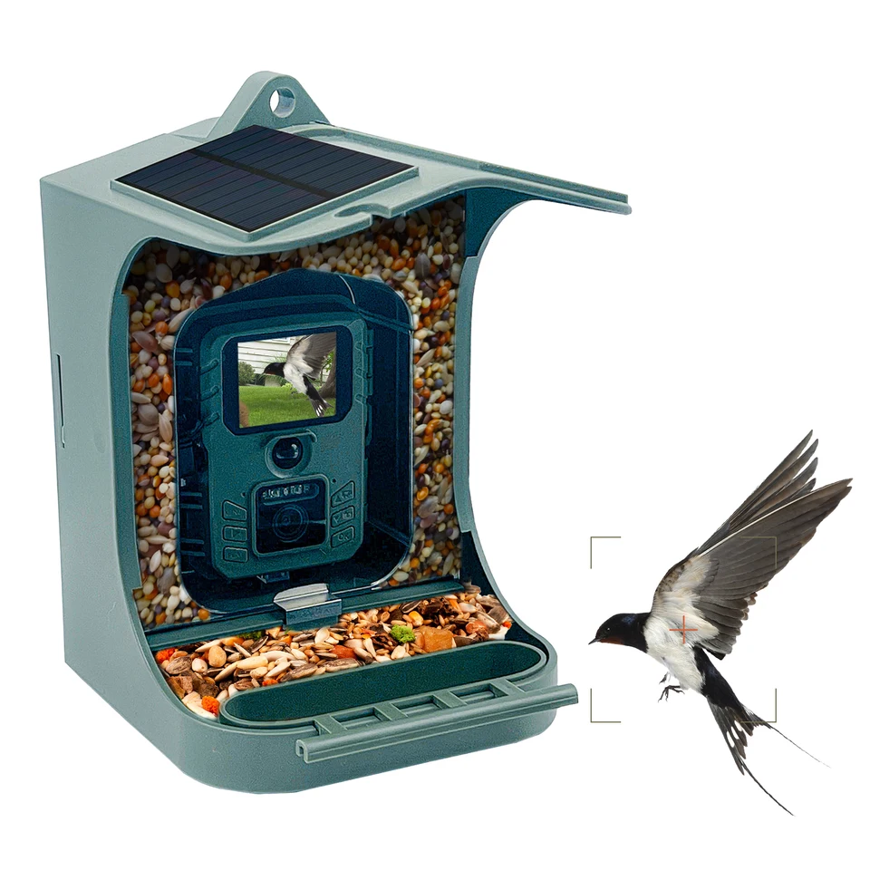Smart Bird Feeder Fotoaparát solárne napájané 1080p bezdrôtového wifi inteligentného kŕmneho kŕmna s fotoaparát