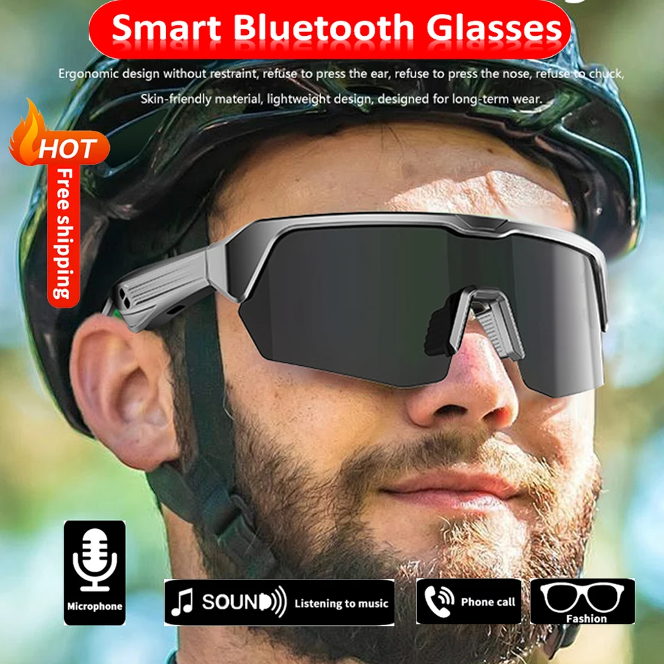 Smart Bluetooth Sports Guelses Fashion Bicycle Slnečné okuliare BT slúchadlá bezdrôtové slnečné okuliare UV400 Slnečné okuliare Vianoce Nový rok darček