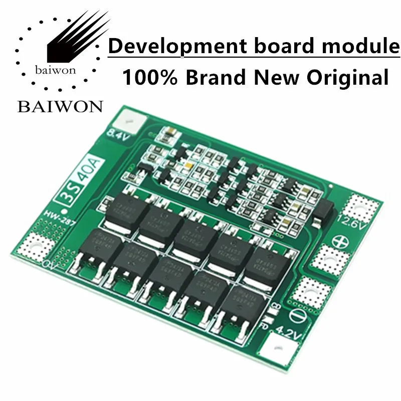 Smart BMS 3S 12V 40A 18650 Li-Ion Litium Battery Battery nabíjačku PCB Balance Balance Balance s vyrovnávačmi vyrovnávačov