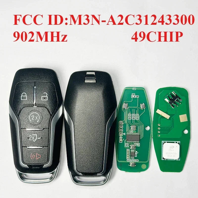 Smart Car Remote Key 902MHz pre Ford Fusion Explorer Edge Mustang 2013 2014 2015 2016 2017 M3N-A2C31243300 ID49 Chip