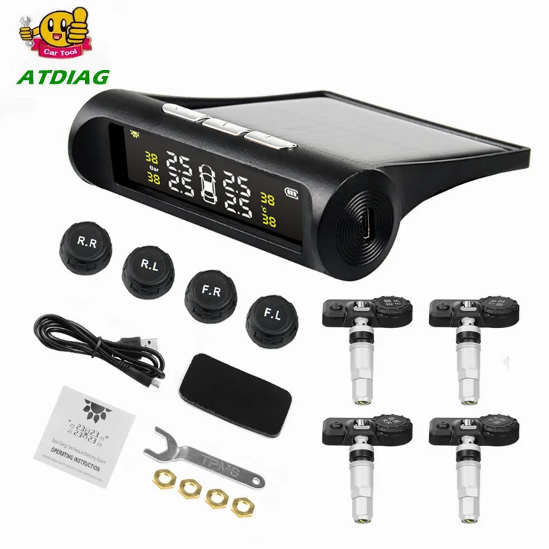 Smart CAR TPMS Monitorovanie tlaku Systém Solar Power Digital LCD Display Automatické bezpečnostné alarmové systémy Tire tlak veľkoobchod