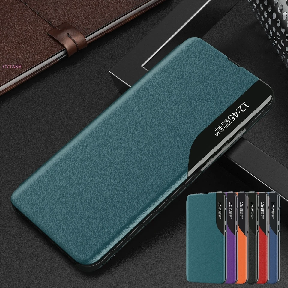 Smart Clear View Flip Purs pre Samsung Galaxy S22 S21 plus poznámka 20 Ultra S20 Fe A53 A52 A72 5G A51 S23 A12 Stand Cover Cover