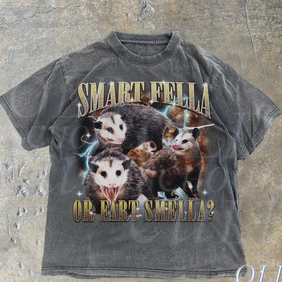 Smart Fella alebo prd Spativa vintage 90. rokov tričko retro possum t weird Meme Crazy Party vtip odpaliská