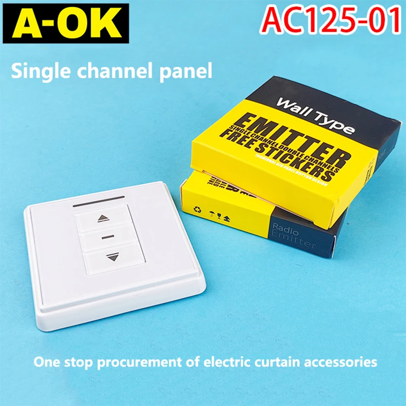 Smart Home A-OK Electric Open a zatváracia opona valcovacia opona AC125-01 Single Channel 86 Panel s jedným kanálom