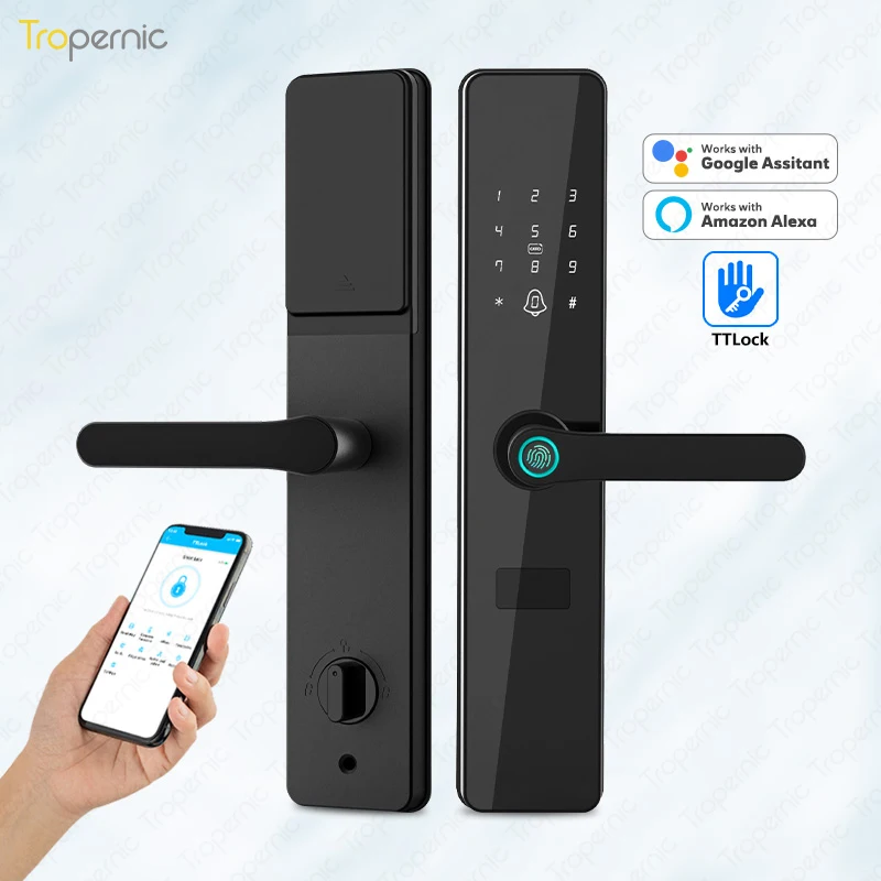 Smart Home Dvere Lock Ttlock App RFID PassCode Lock Electronic Digital Automatic Push and Pull Dverne Lock System s 6068 Mortise
