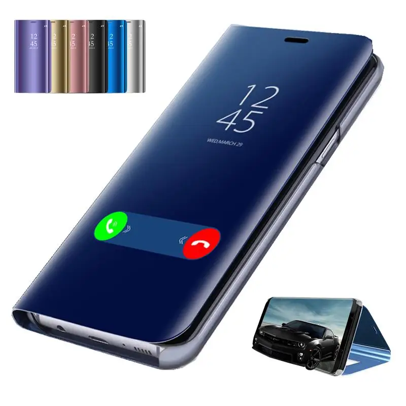 Smart Mirror Flip Telefón puzdro pre Xiaomi Redmi 9a 9C Clear View Kožený kryt pre Redmi Note 9s 8 Pro 9 s Ochranné puzdrá