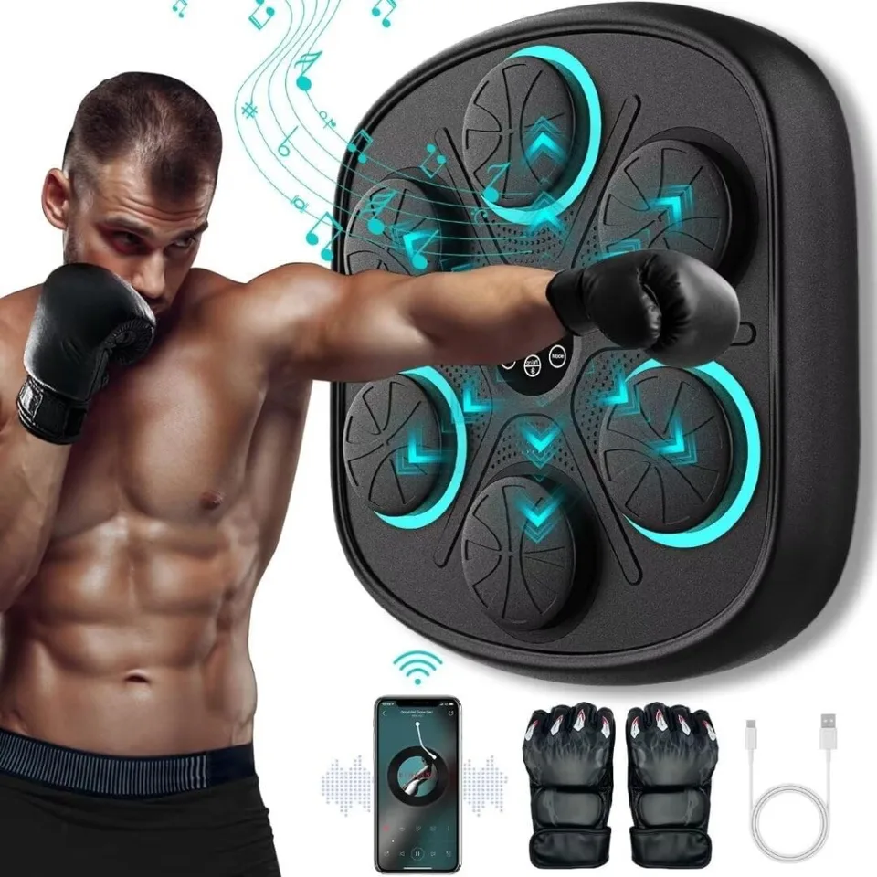 Smart Music Boxing Machine: Domáce výcvikové výcvik - interaktívna zábava Bluetooth - fitness a reflexné vylepšenie boxu