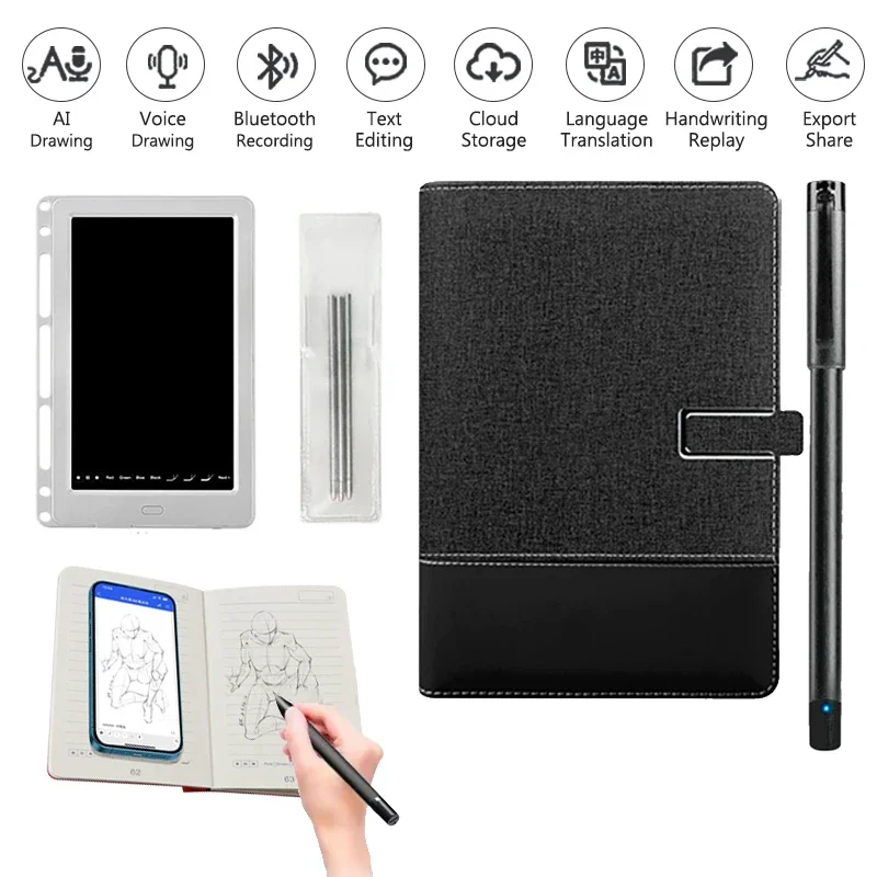 Smart Pen Set Smart Notebook OCR Digital Pen Sync Pen pre študentských dizajnérov business Man záznam poznámky hlasy Bluetooth Wireless