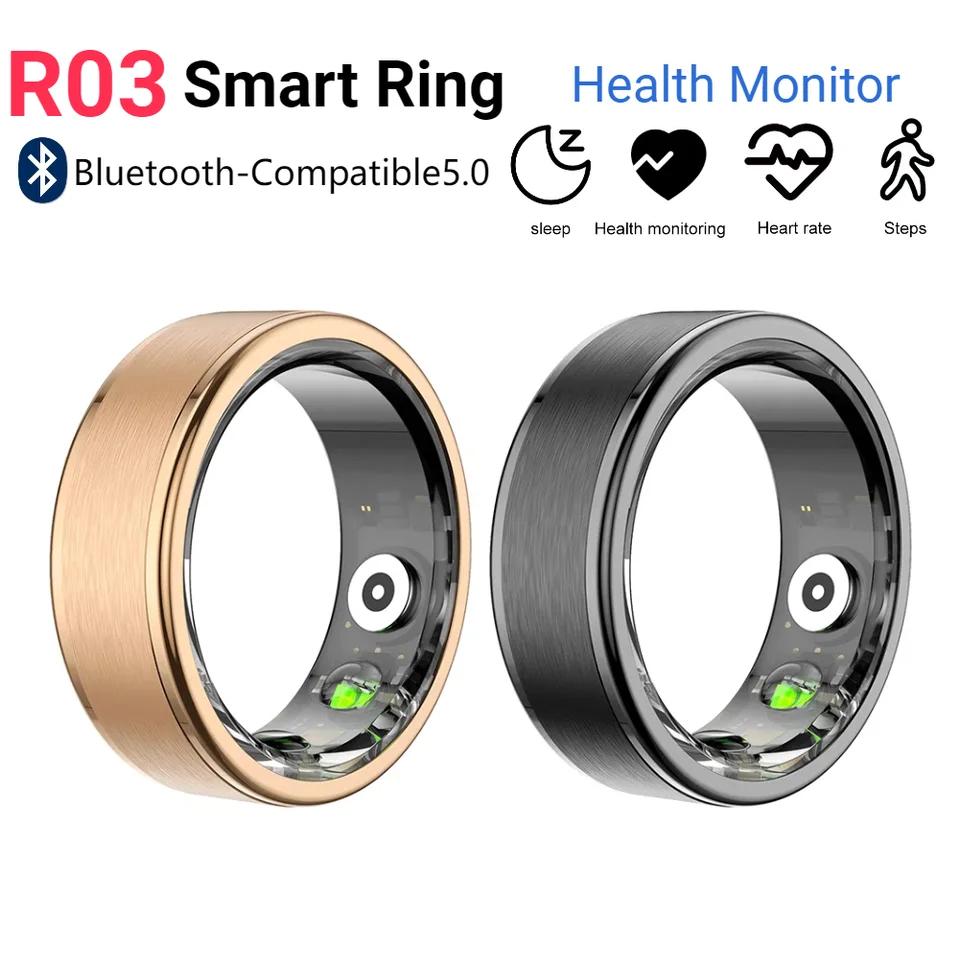 Smart Ring Blood Tlace Blood Kyslé srdcový rytmus monitor bluetooth kompatibilný5.0 vodotesný pre mužov pre ženy pre Android iOS