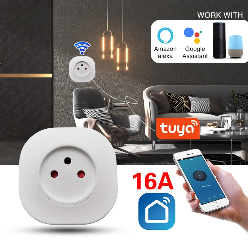 Smart Socket Israel WiFi Wireless Remote zástrčka TUYA Socket s podporou pre časovú predajňu hlasu Google Alexa