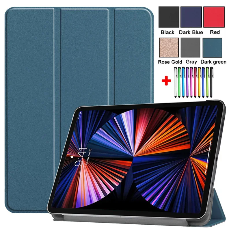 Smart Tablet for Funda iPad Pro 12.9 Prípad 2021 Tri Fold PC PU inteligentné krytie pre iPad 12 9 2020 2018 Prípad 5. 4. 3. generácia