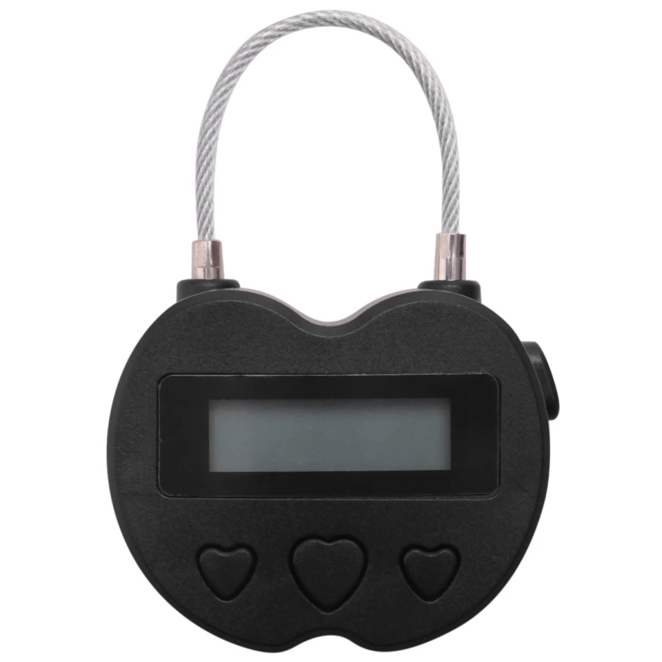 Smart Time Lock LCD Display Time Lock Usb Nabíjateľný dočasný časovač visiaci zámok cestovné elektronické časovač čierny