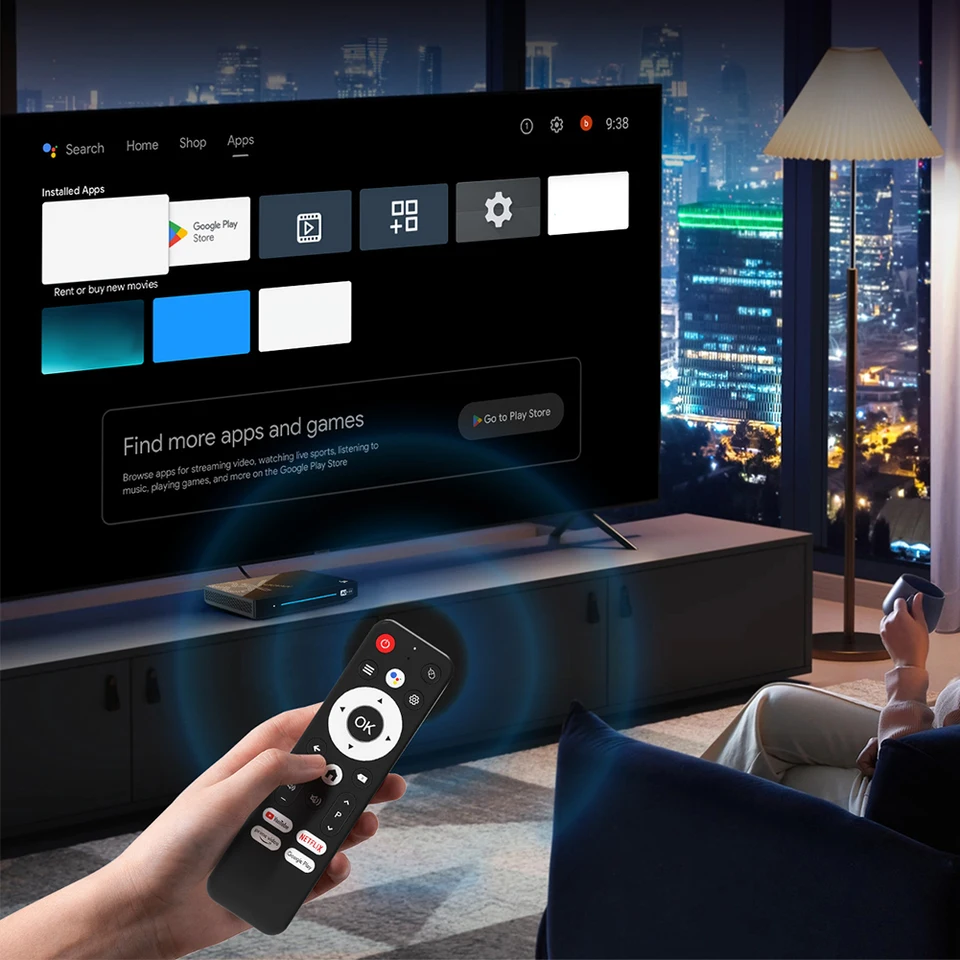 Smart TV Box Android 14.0 WiFi 6 BT 5,4 Octa-Core 4/8 GB RAM 32/128 GB ROM Video Set TOW TV box 8k 1000m LAN USB 3.0 AV1 H.265