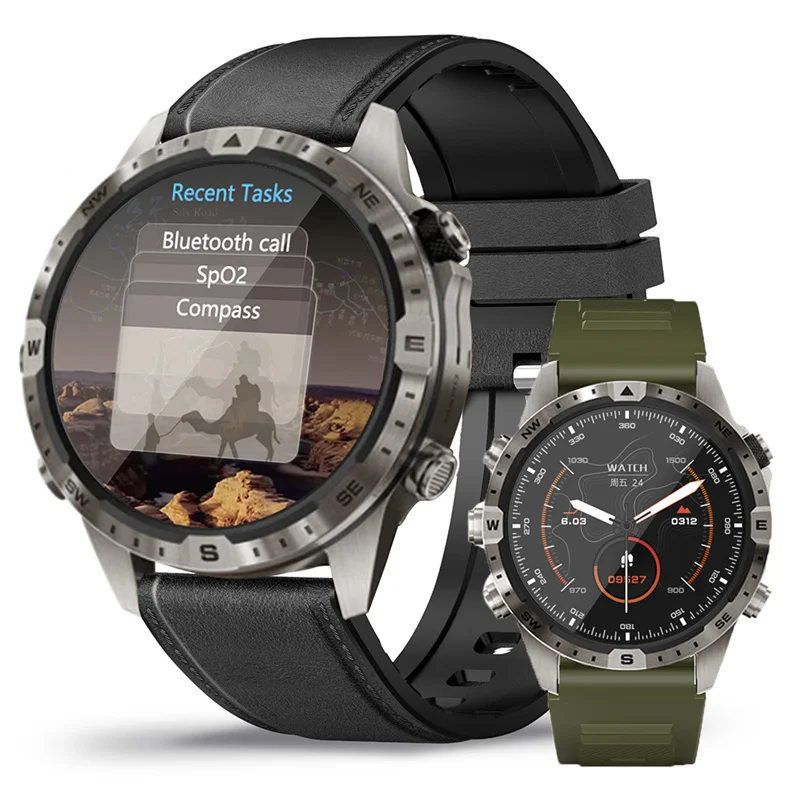 Smart Watch GT45 Men Bluetooth volajte outdoor športový hlas asistent Compass Zdravie monitorovanie fitness tracker smartwatch